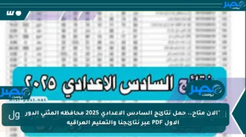 “الآن متاح.. حمل نتائج السادس الإعدادي 2025 محافظة المثنى الدور الأول PDF عبر نتائجنا والتعليم العراقية